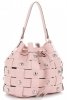 Vittoria Gotti Modna Torebka Skórzana Unikatowy Shopper Made in Italy Pudrowy Róż